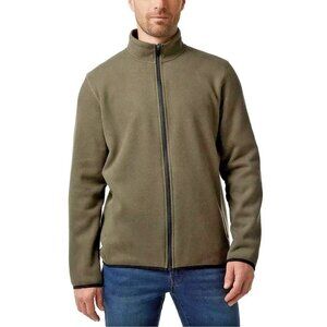 32 Degrees Men's L Olive Green Full-Zip Fleece Jacket Sherpa Lined  h1912